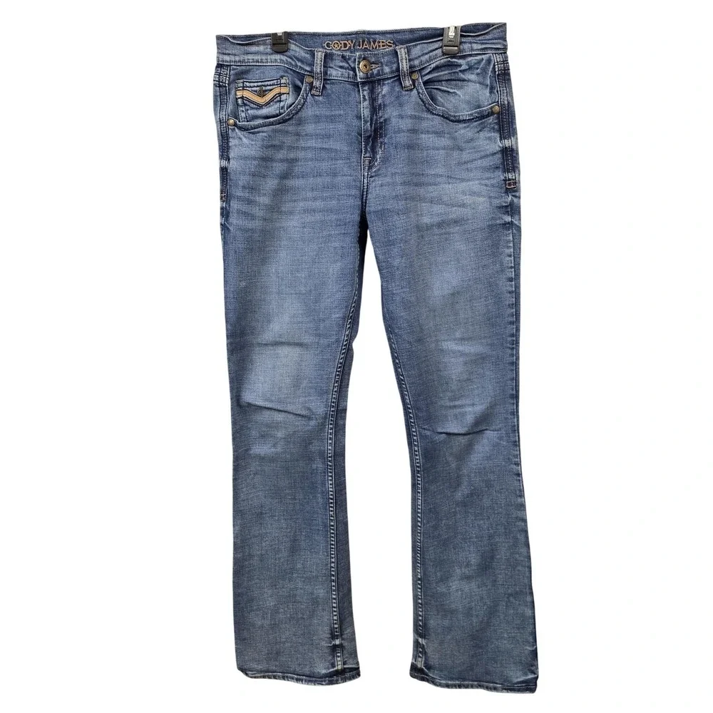 Cody James Jeans Mens 36x38 Blue Bootcut Medium Wash Zip Fly Regular Denim